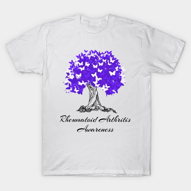 Rheumatoid Arthritis Awareness Tree Of Strength And Struggle T-Shirt by MerchAndrey